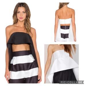 NWT SOLACE London Loletta Black Strapless High Low Top size 4